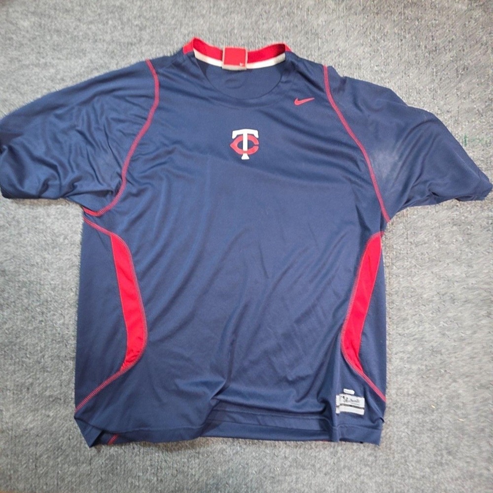 Nike Minnesota Twins Shirt Mens XL Blue MLB Baseball Authentic Collection FitDry